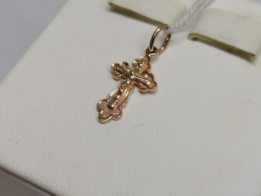 ПОДВЕСКА КРЕСТ БЕЗ КАМНЯ (Au 585)