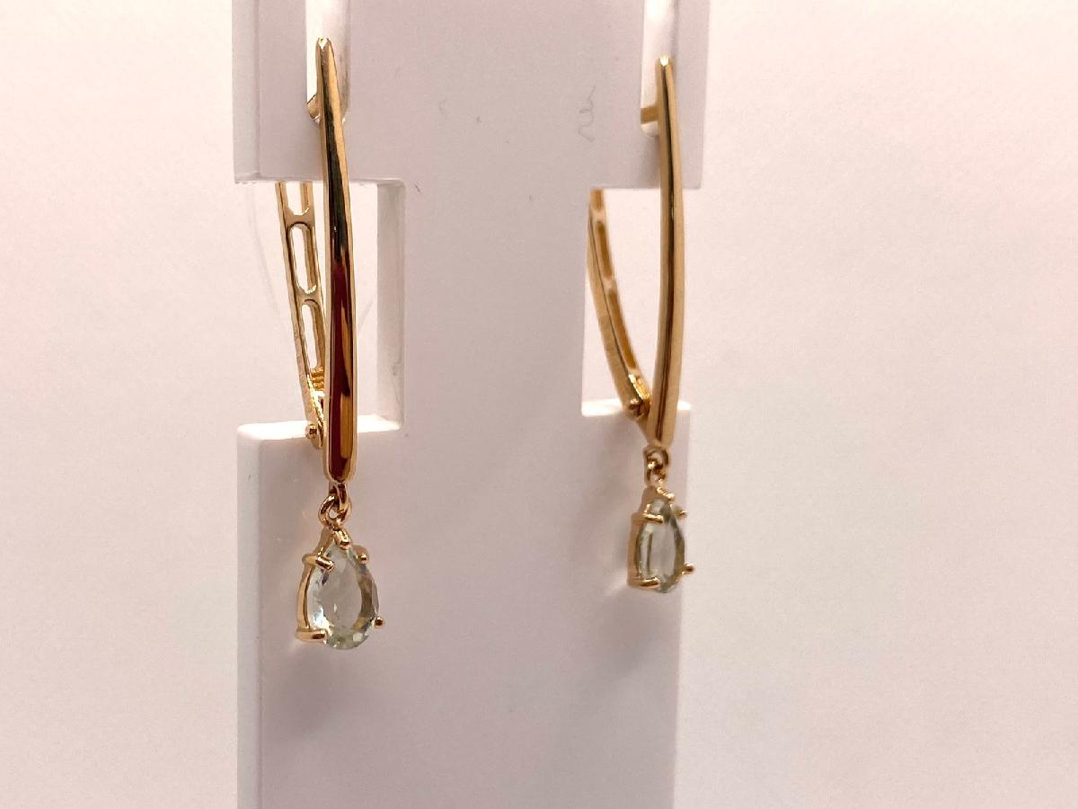 728681 СЕРЬГИ С КАМНЕМ (Au 585)