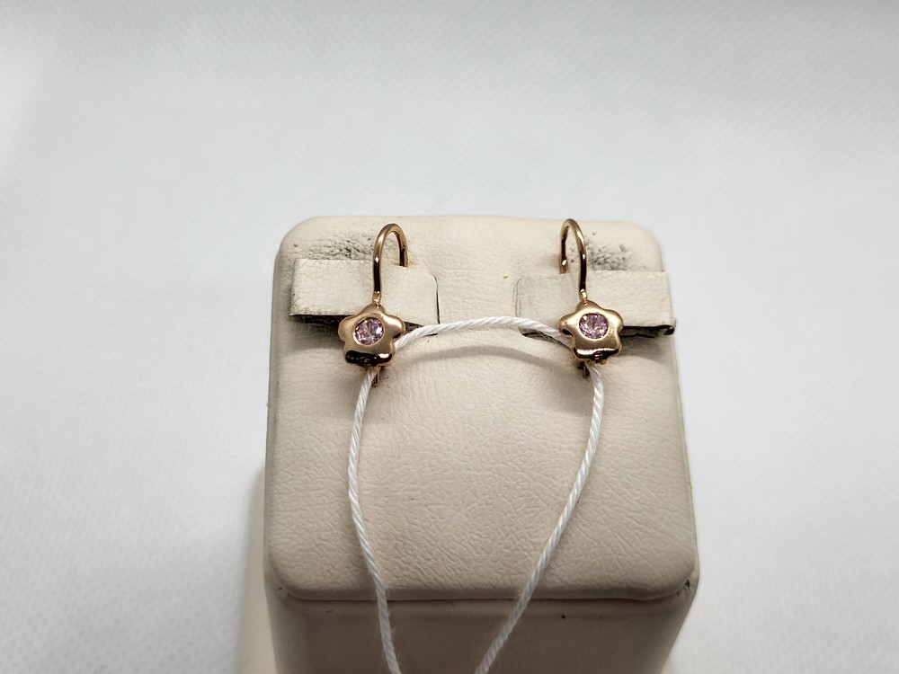 СКМ585 СЕРЬГИ С КАМНЕМ (Au 585)