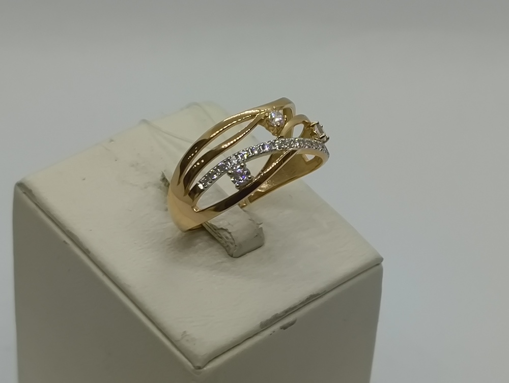 КОЛЬЦО С КАМНЯМИ (Au 585)