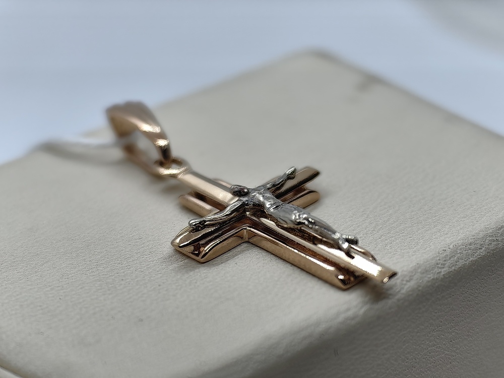 ПОДВЕСКА КРЕСТ БЕЗ КАМНЯ (Au 585)