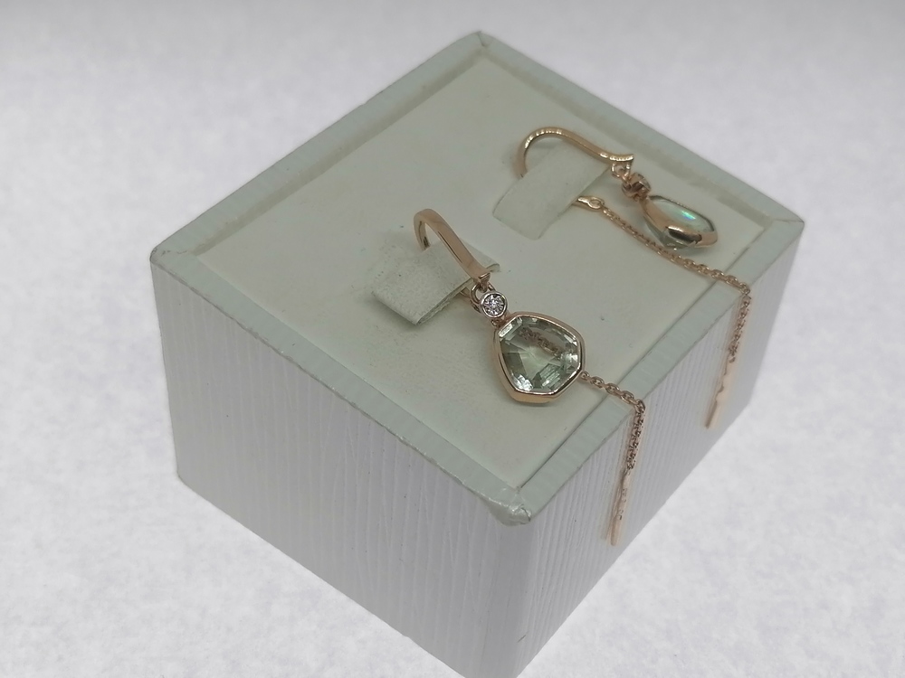 СЕРЬГИ ПРОДЕВКИ с камнями (Au 585)