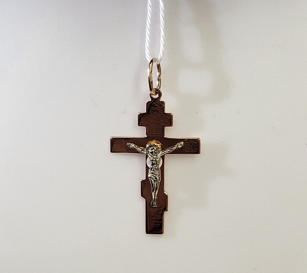 ПОДКБК585 ПОДВЕСКА КРЕСТ БЕЗ КАМНЯ (Au 585)