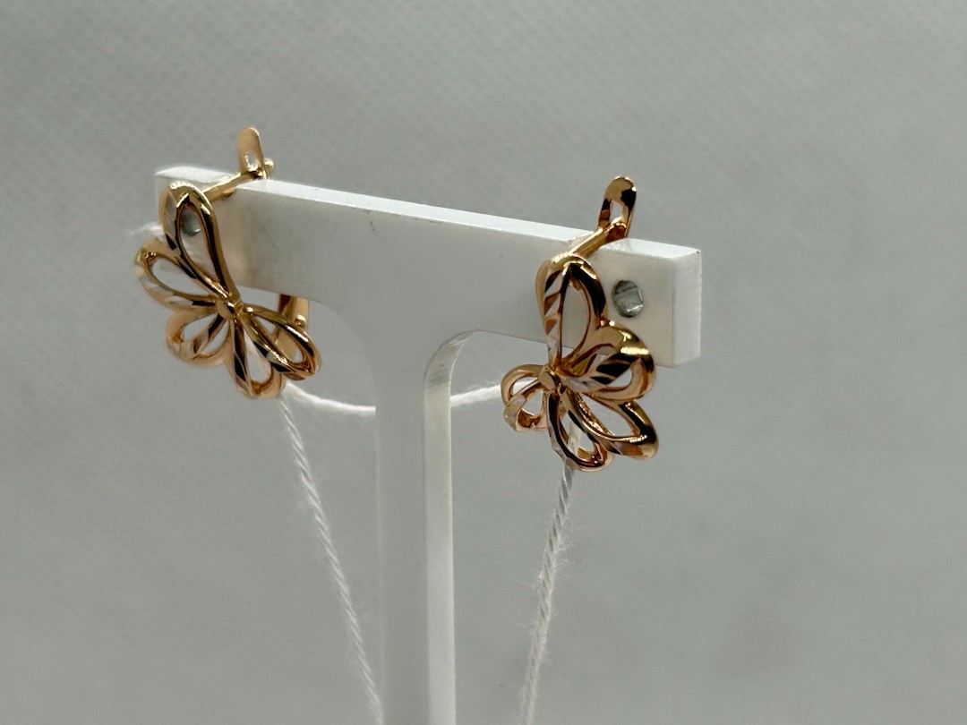 СБКМ585 СЕРЬГИ БЕЗ КАМНЯ (Au 585)