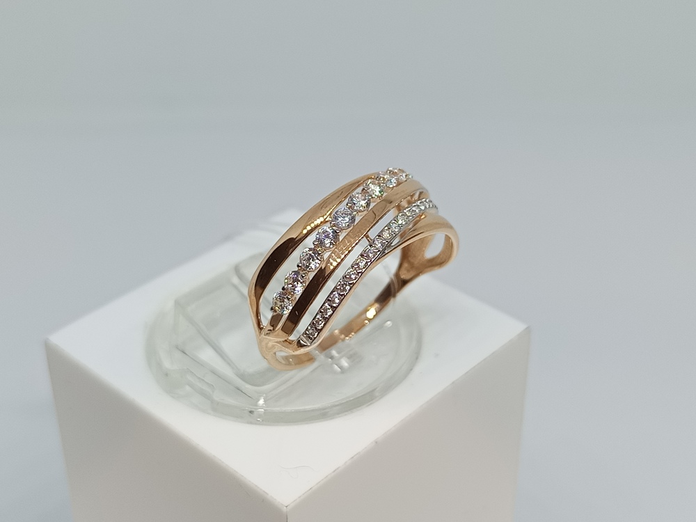 КОЛЬЦО С КАМНЯМИ (Au 585)