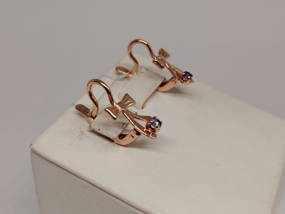 СКМ583 СЕРЬГИ С КАМНЕМ (Au 583)