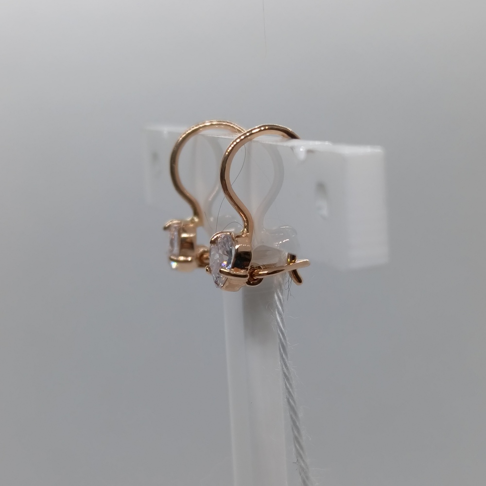 СКМ585 СЕРЬГИ С КАМНЕМ (Au 585)