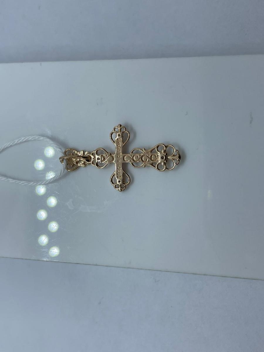 ПОДККИ585 ПОДВЕСКА КРЕСТ С КАМНЯМИ (Au 585)