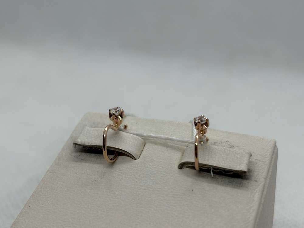 СКМ585 СЕРЬГИ С КАМНЕМ (Au 585)