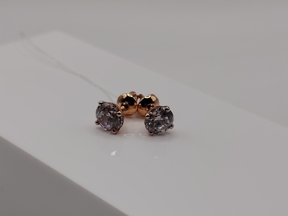 СЕРЬГИ ПУСЕТЫ с камнем (Au 585)