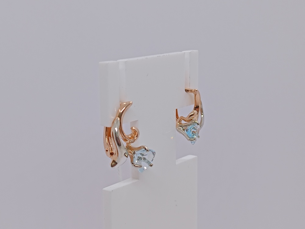 СКМ585 СЕРЬГИ С КАМНЕМ (Au 585)