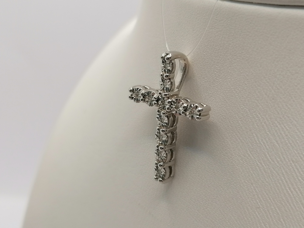 ПОДВЕСКА КРЕСТ Бриллиант (Ag 925)