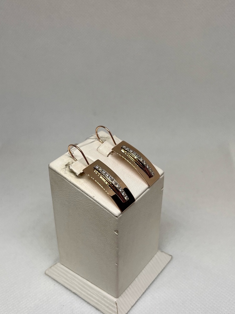 СЕРЬГИ ПЕТЕЛЬКА с камнями (Au 585)