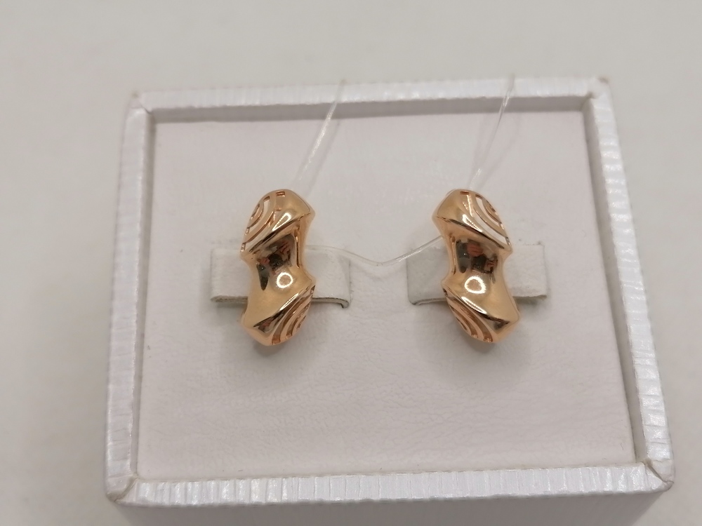 с4305 СЕРЬГИ БЕЗ КАМНЯ (Au 585)