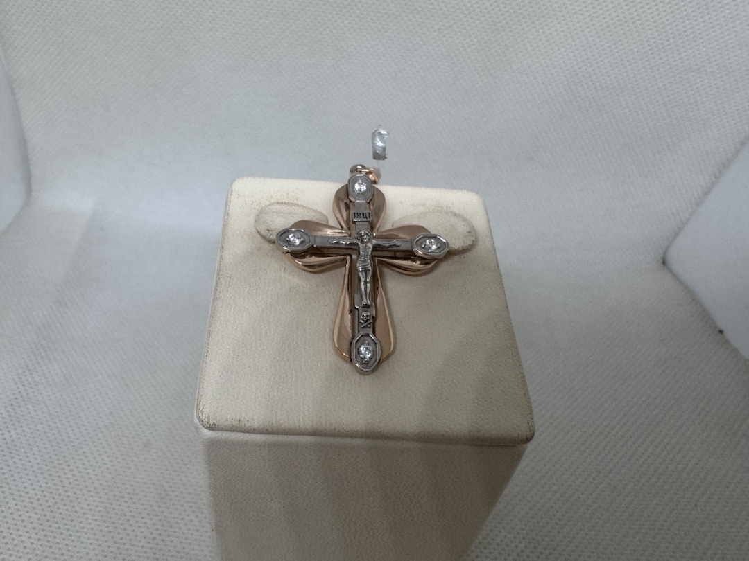 ПОДВЕСКА КРЕСТ с камнями (Au 585)