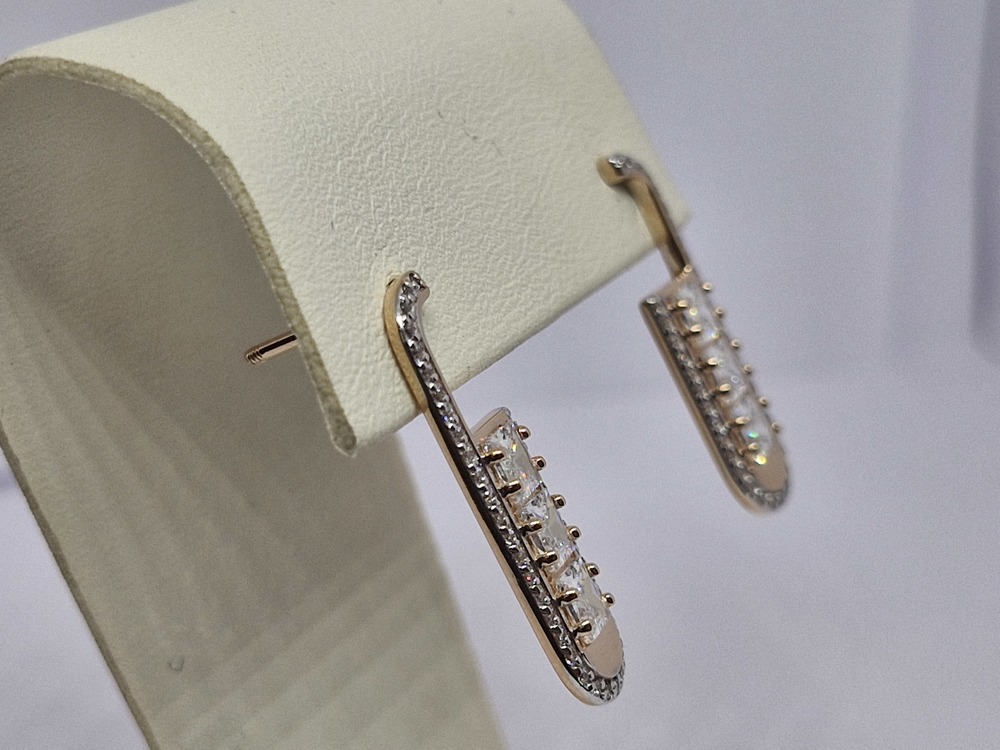 СЕРЬГИ ПУСЕТЫ с камнями (Au 585)