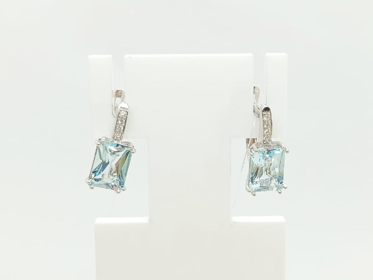 СЕРЬГИ ТОПАЗ с камнями (Au 585)