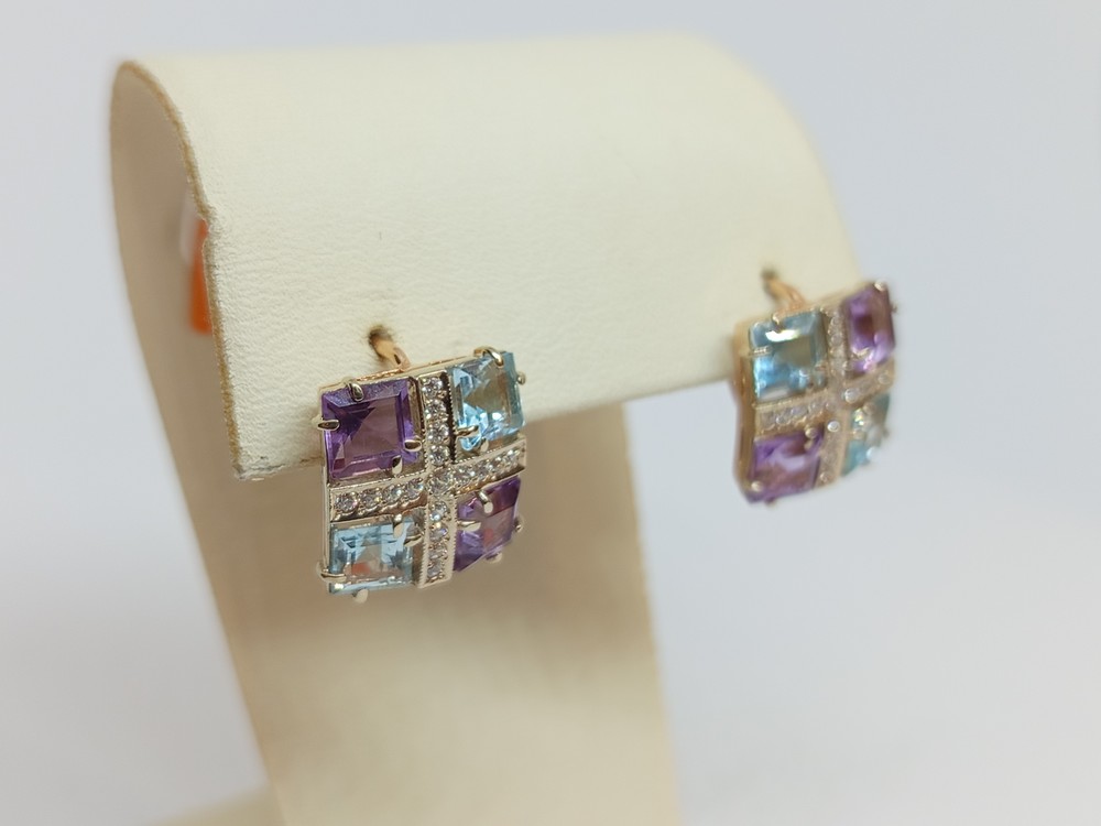 СКМИ585 СЕРЬГИ С КАМНЯМИ (Au 585)