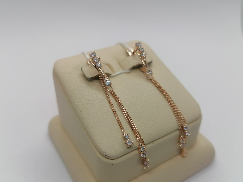 СКМИ585 СЕРЬГИ С КАМНЯМИ (Au 585)