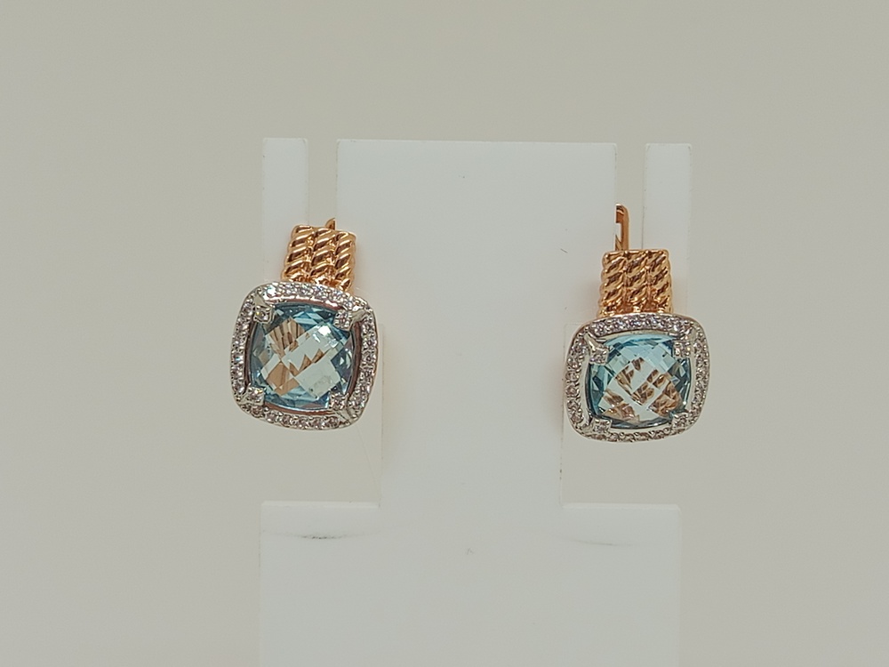 СЕРЬГИ ТОПАЗ с камнями (Au 585)