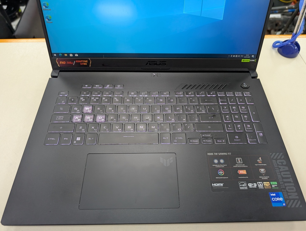 Ноутбук ASUS F17; I7-13700H, Geforce RTX 4060, 16 Гб, 1 Tb, Нет