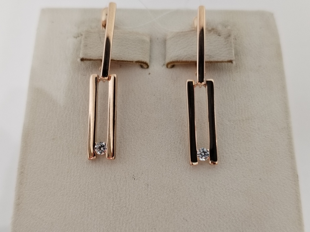 01-217388 СЕРЬГИ С КАМНЕМ (Au 585)