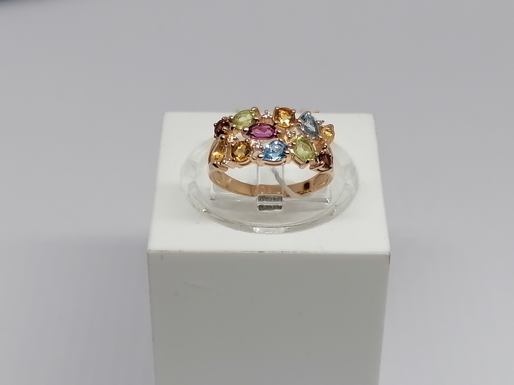 КОЛЬЦО С КАМНЯМИ (Au 585)