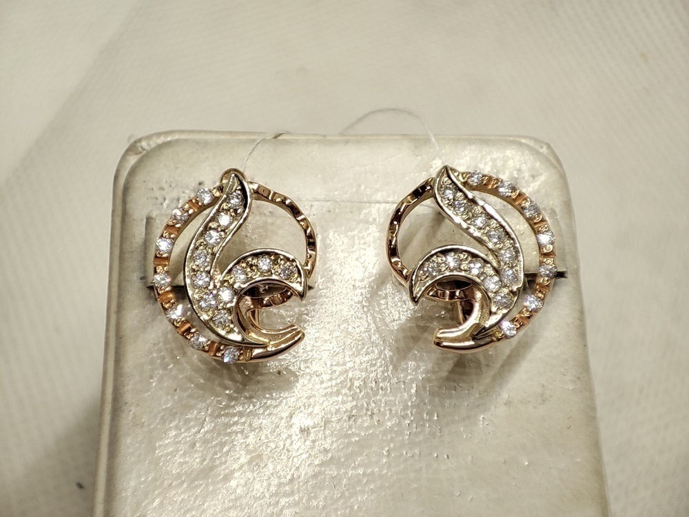 СКМИ585 СЕРЬГИ С КАМНЯМИ (Au 585)