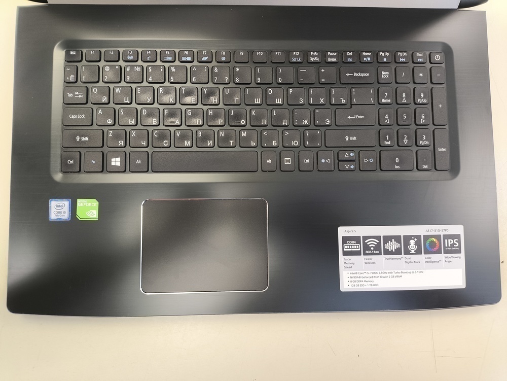 Ноутбук Acer Aspire 5; Core i5-7200U, GeForce MX130, 8 Гб, 128 Гб, 1 Tb