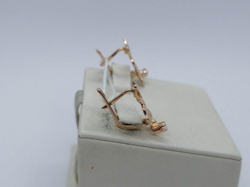 СКМ585 СЕРЬГИ С КАМНЕМ (Au 585)