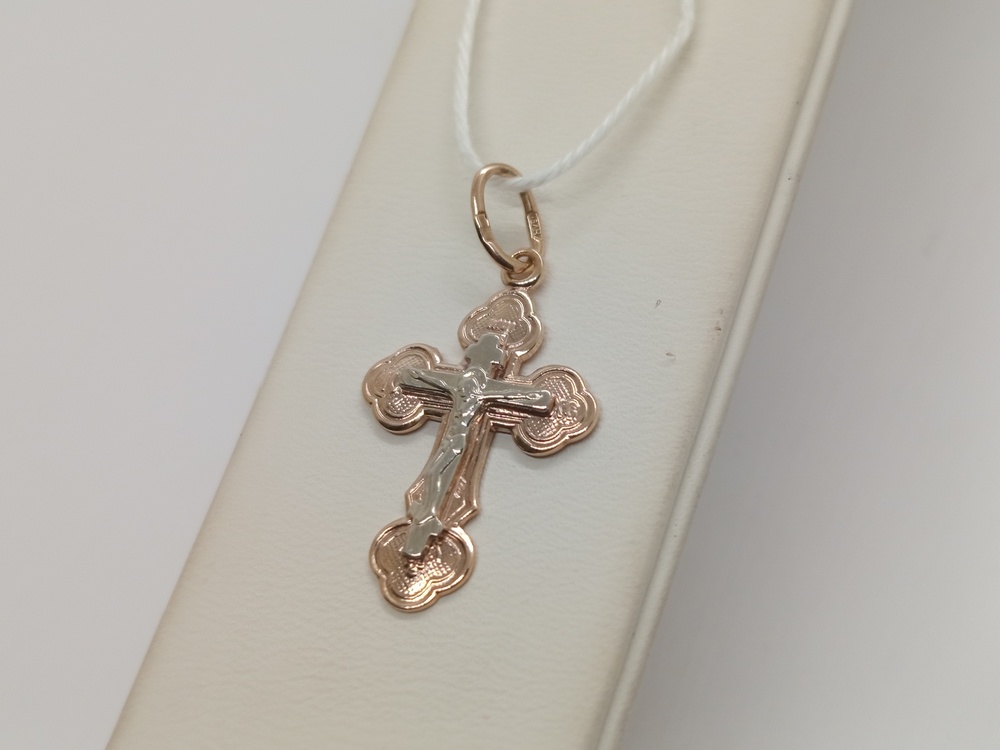 ПОДВЕСКА КРЕСТ БЕЗ КАМНЯ (Au 585)
