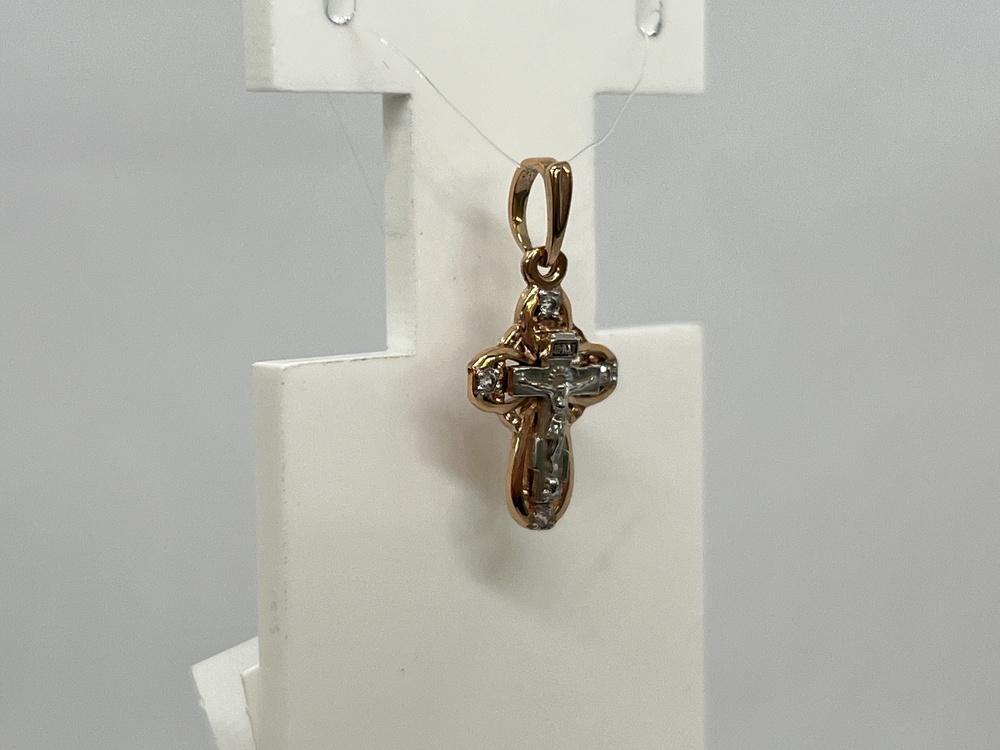 ПОДВЕСКА КРЕСТ с камнями (Au 585)