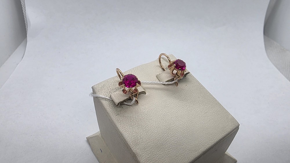 СКМ583 СЕРЬГИ С КАМНЕМ (Au 583)