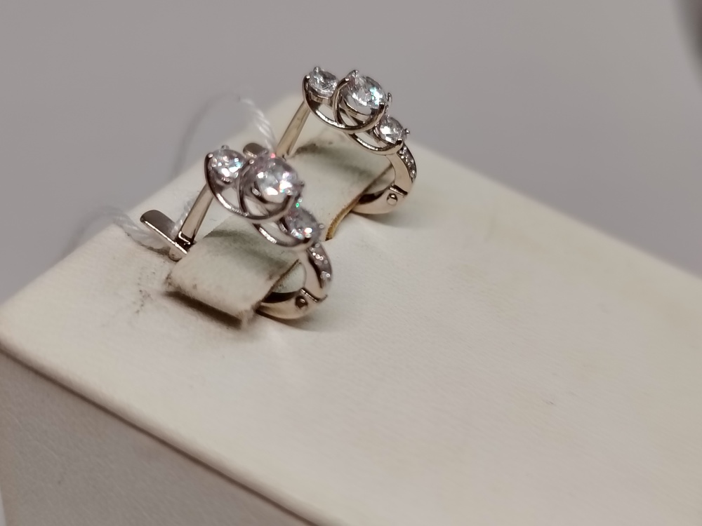 СКМИ585 СЕРЬГИ С КАМНЯМИ (Au 585)