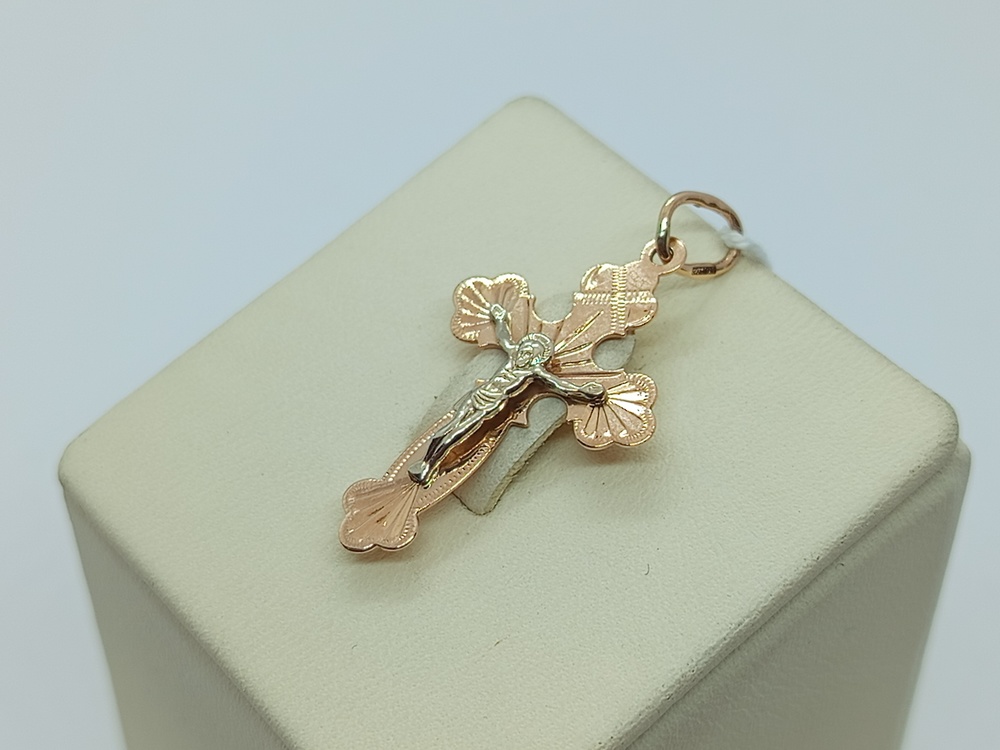 ПОДКБК585 ПОДВЕСКА КРЕСТ БЕЗ КАМНЯ (Au 585)