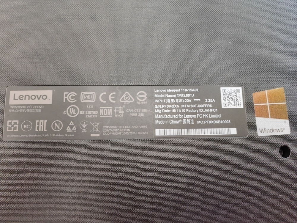 Ноутбук Lenovo IdeaPad 110-15ACL; A4-7210, Radeon R5 M430, 4 Гб, Нет, 500 Гб