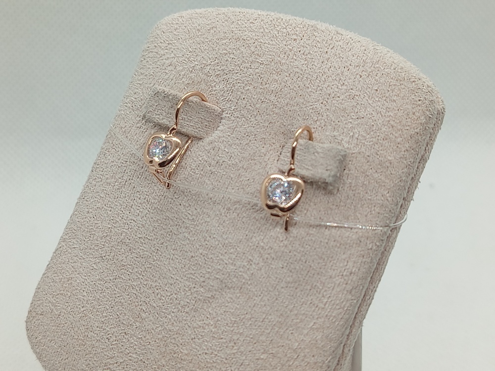 СЕРЬГИ ПЕТЕЛЬКА с камнем (Au 585)