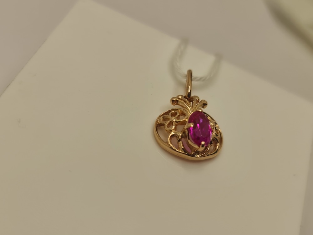 ПОДКМ583 ПОДВЕСКА С КАМНЕМ (Au 583)