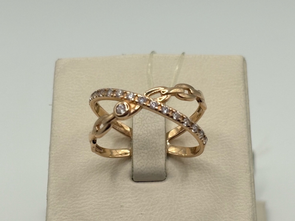 11008 КОЛЬЦО С КАМНЯМИ (Au 585)