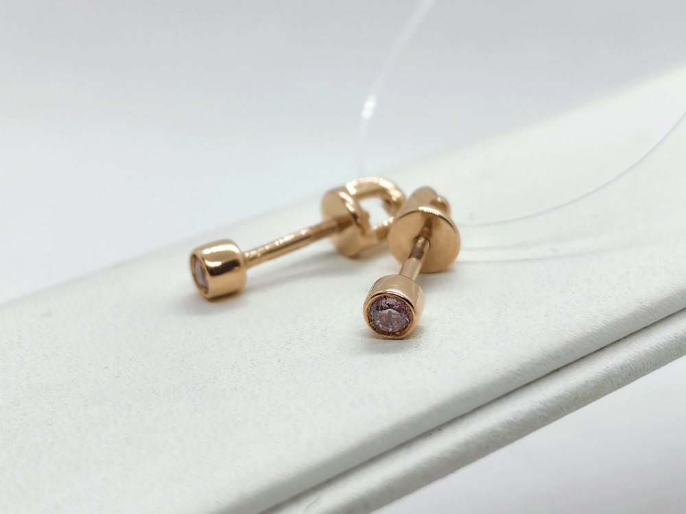 СЕРЬГИ ПУСЕТЫ с камнем (Au 585)