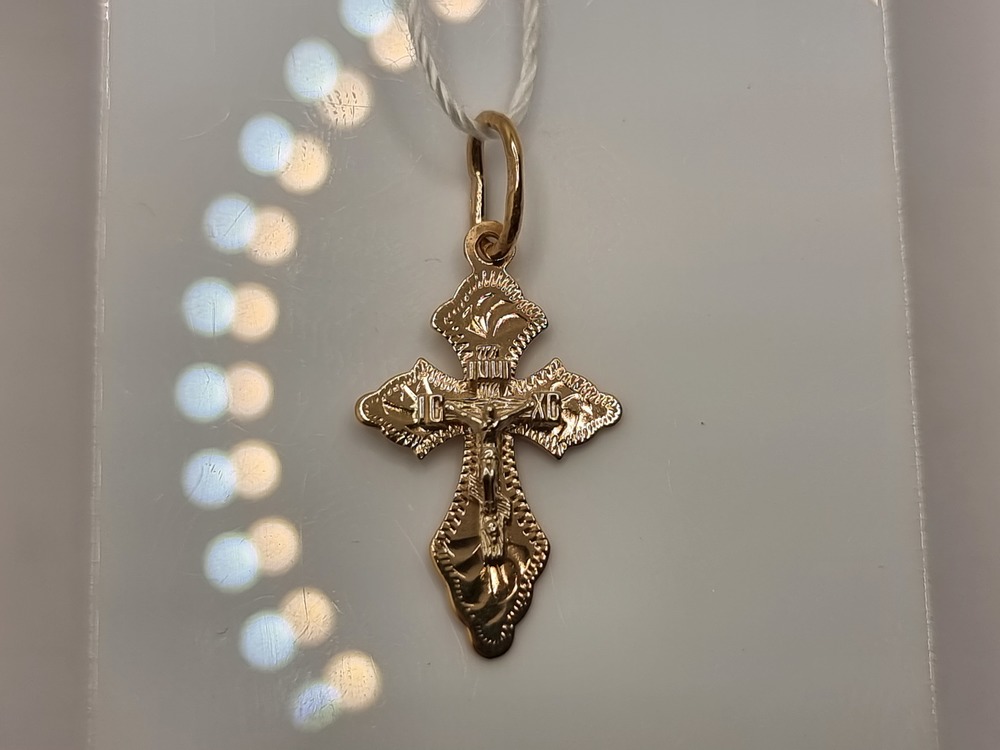 ПОДКБК585 ПОДВЕСКА КРЕСТ БЕЗ КАМНЯ (Au 585)