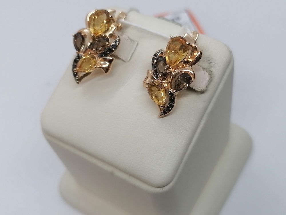 СКМИ585 СЕРЬГИ С КАМНЯМИ (Au 585)