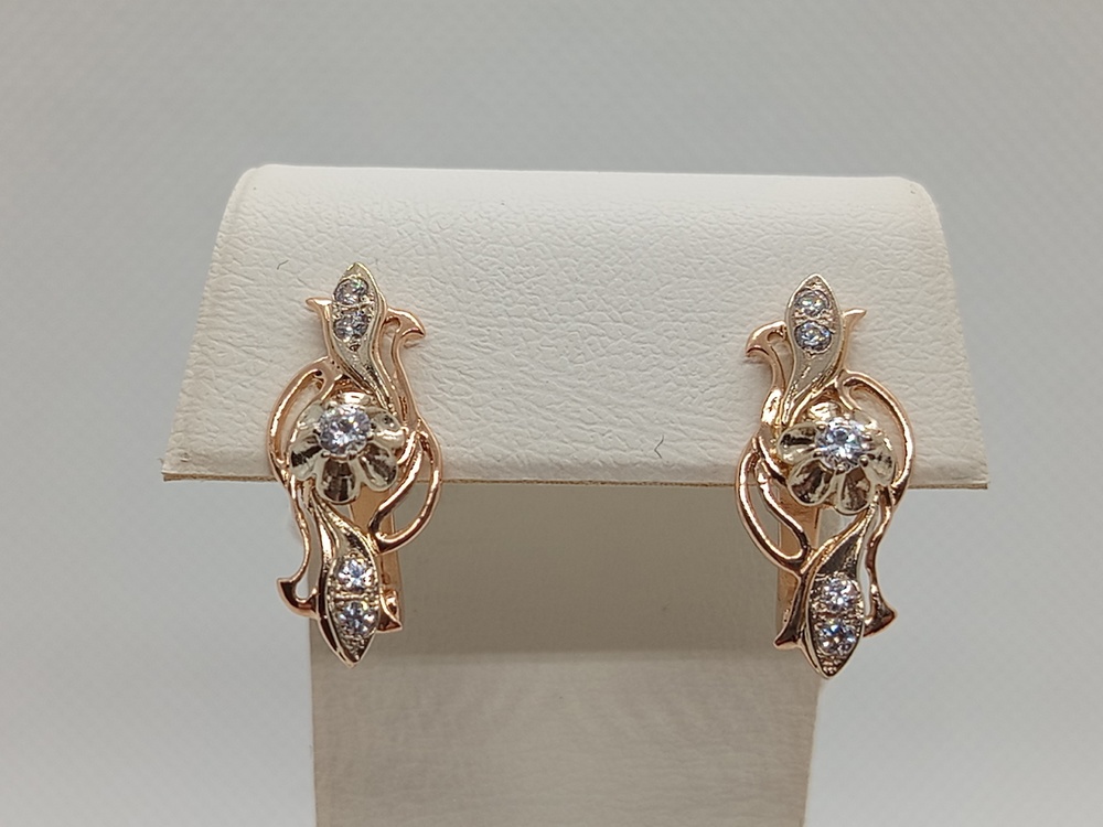 СКМИ585 СЕРЬГИ С КАМНЯМИ (Au 585)