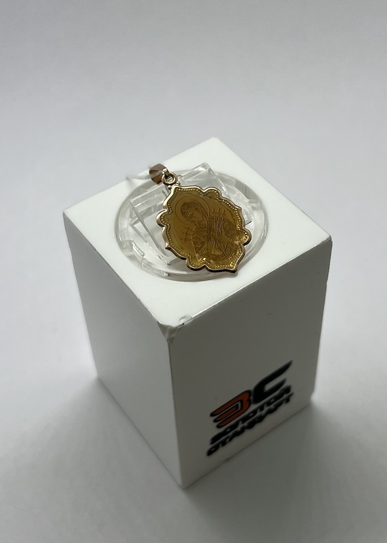 ПОДИКМ585 ПОДВЕСКА ИКОНА С КАМНЕМ (Au 585)