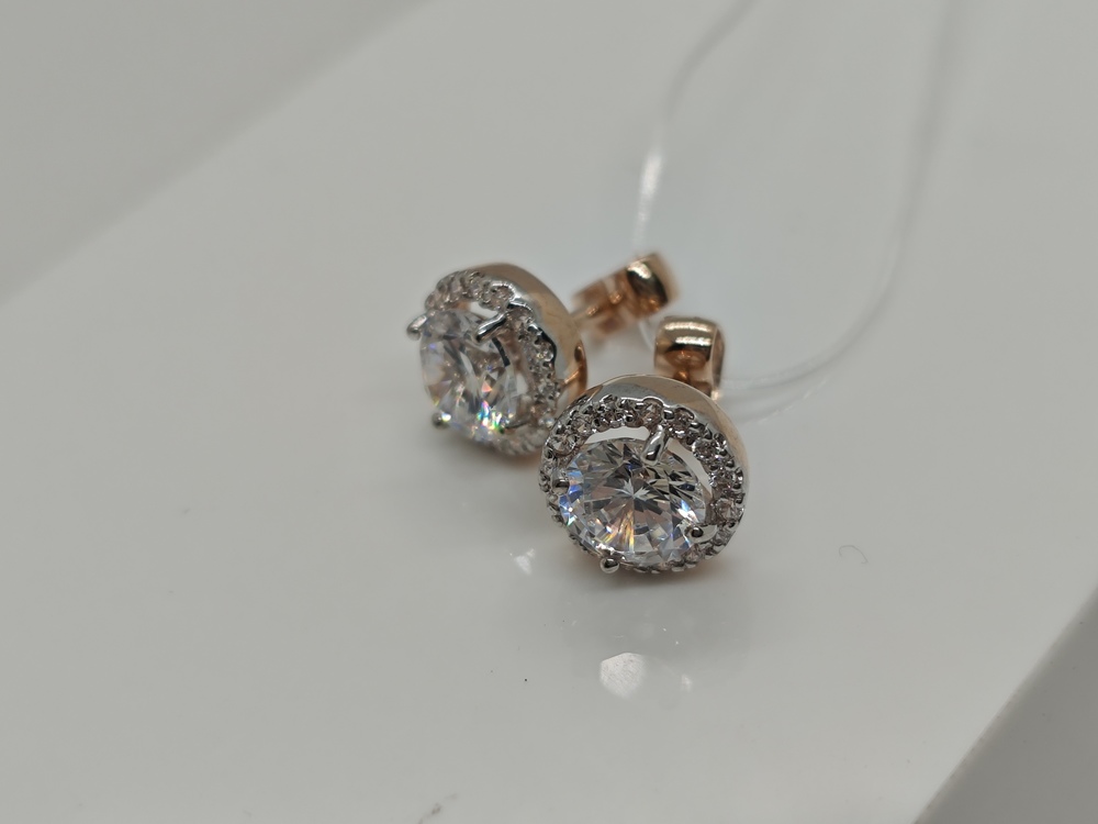 СЕРЬГИ ПУСЕТЫ с камнями (Au 585)