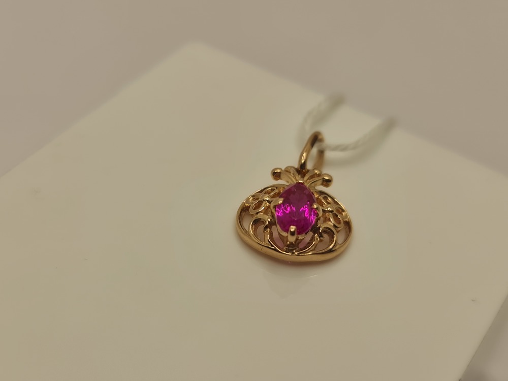 ПОДКМ583 ПОДВЕСКА С КАМНЕМ (Au 583)