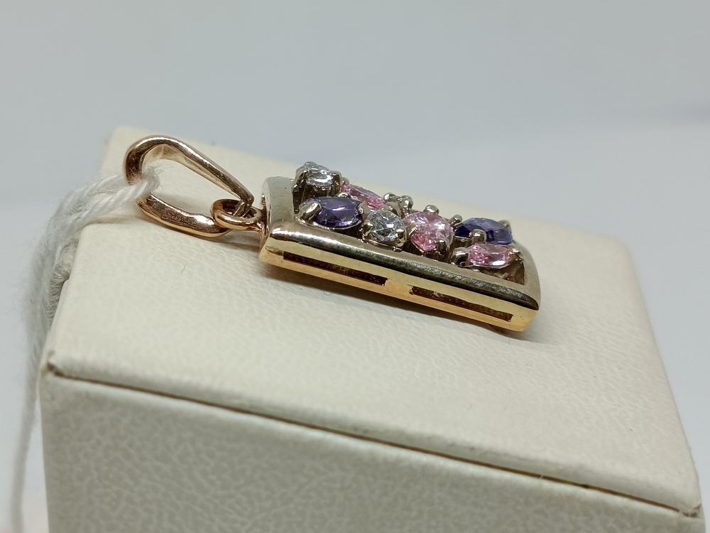 ПОДКМИ585 ПОДВЕСКА С КАМНЯМИ (Au 585)