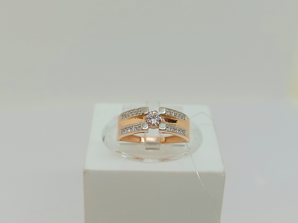 КОЛЬЦО С КАМНЯМИ (Au 585)