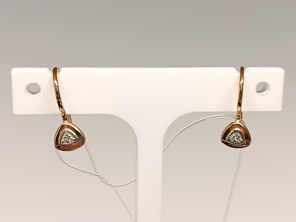 СЕРЬГИ ПЕТЕЛЬКА с камнями (Au 585)