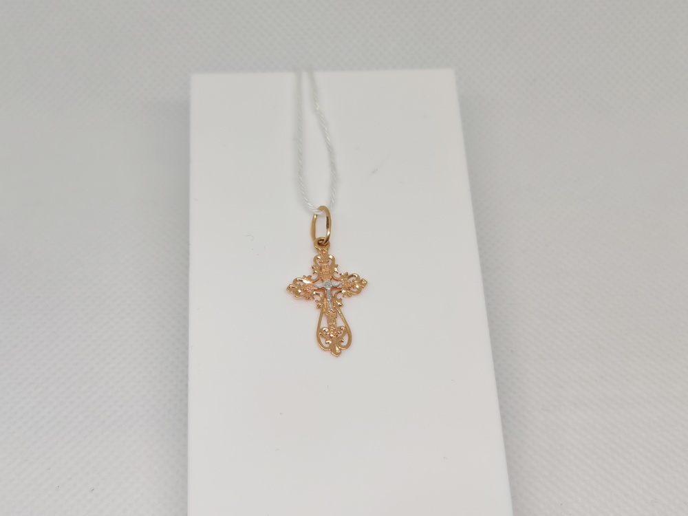 ПОДВЕСКА КРЕСТ БЕЗ КАМНЯ (Au 585)